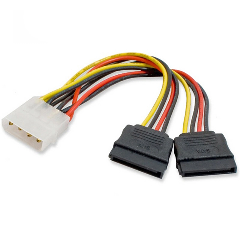 IDE 4p Male to 2 SATA 15p Female Adapter Cable Computer SATA Power Cable for Hard Disk