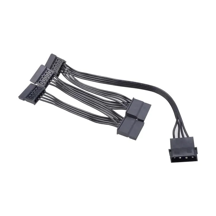 Large 4pin Lp4 to SATA Power Supply Cord Molex IDE 4p to 15p Computer Cables 1 to 5 Splitter Y Cable Adapter Converter